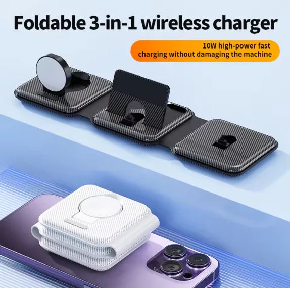 Foldable Magnetic Wireless Charger | شاحن لاسلكي مغناطيسي قابل للطي