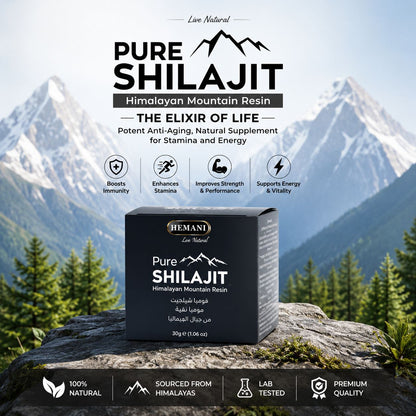 Hemani Pure Shilajit Himalayan Mountain resin  [250g] Natural Energy Stamina Booster