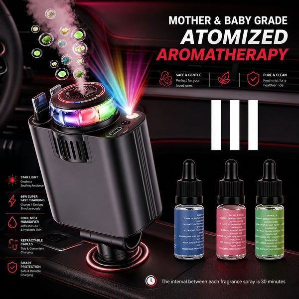 5in1 Starlight Retractable Car Charger