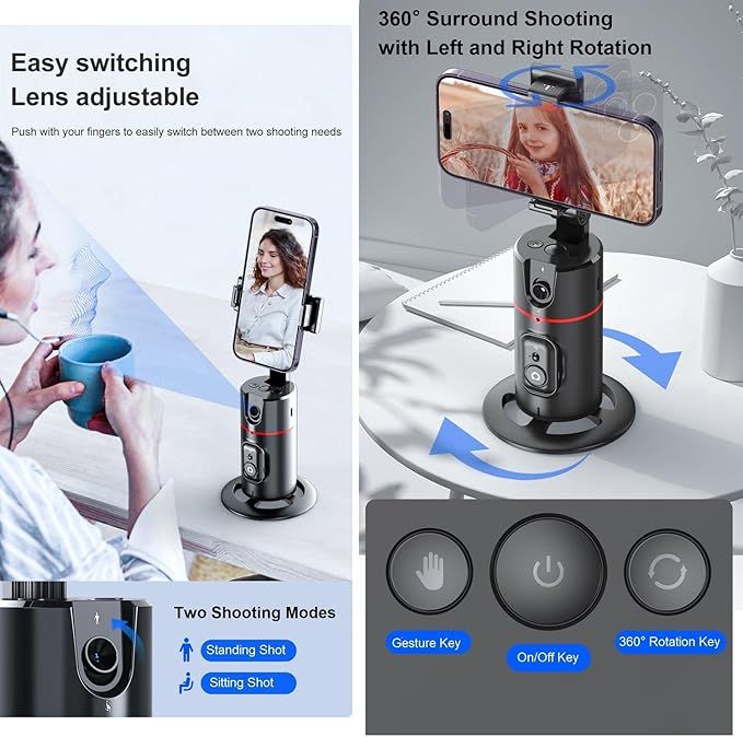 Auto Face Tracking Tripod | حامل هاتف ذكي مع تتبع تلقائي