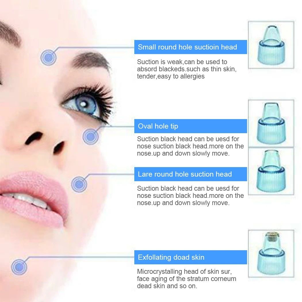 100 % Rechargable Blackhead Removal  Derma Suction 4 In 1